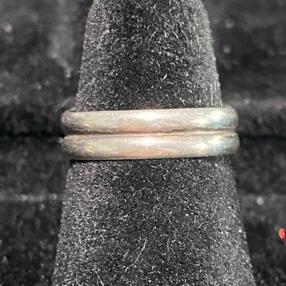 Ring Mother of Pearl Inlay Size 4.5 Native Zuni Unsigned Sterling Silver 925 Vin - Picture 5 of 16